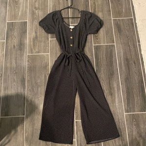 Small Monteau jumper, black with small white polka dots